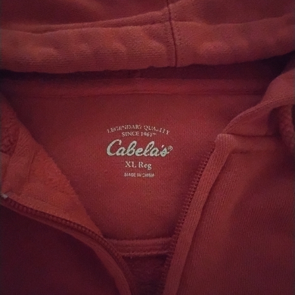Cabela's Kids XL Vibrant Red Zip-Up Hoodie - Picture 2 of 3